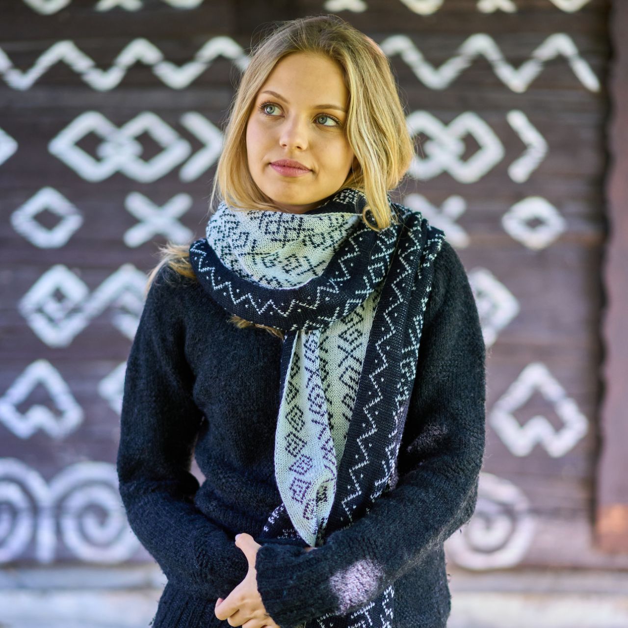 Šál Čičmany extrajemné merino