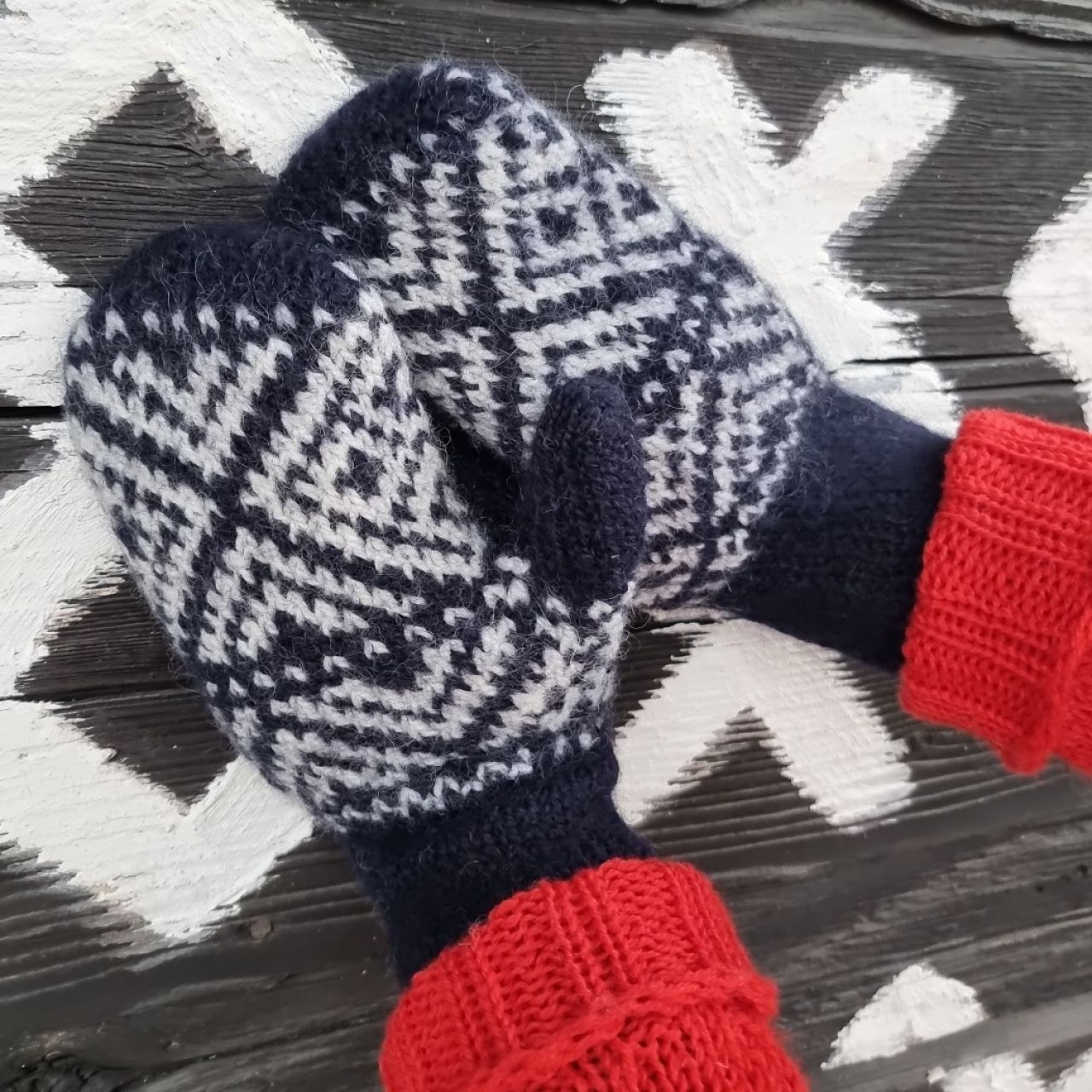 Rukavice Strážov palčiaky veľké - pletené vlnené palčiaky@100% ovčia vlna - merinoručná práca